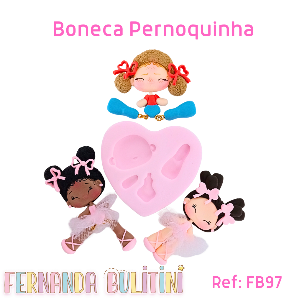 Molde de Silicone Boneca Pernoquinha - Ref.: FB97 - Fernanda Bulitini