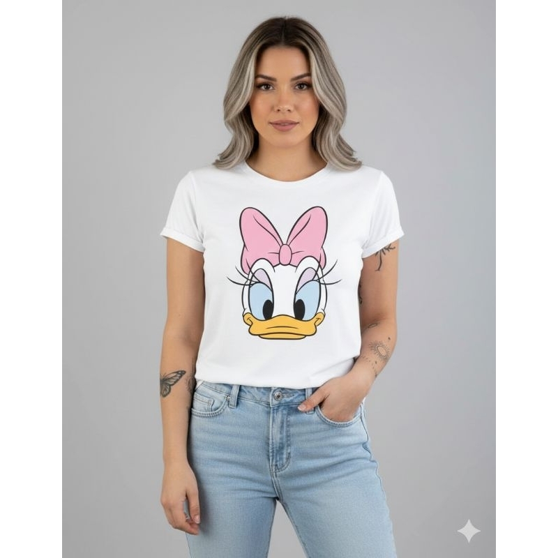 Blusinha T-Shirt da Margarida Estilo e Conforto com sua Personagem Favorita Malha Algodão Manga Curta