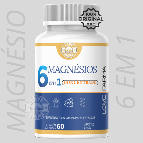 Magnésio Premium 6x1 | Suplemento Alimentar | Uso Diário | 60Cáps | Envio imediato
