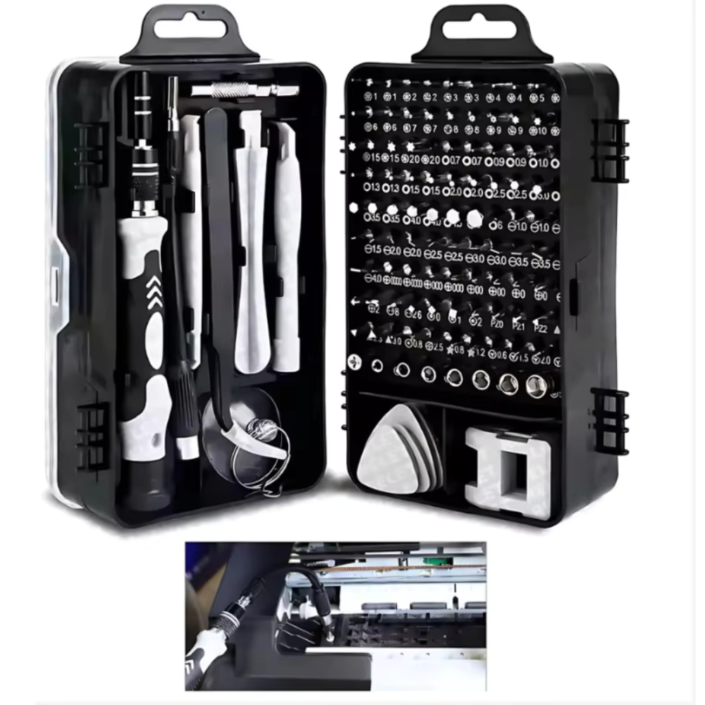 Chaves de Fenda Kit de Precisão com 115 Peças – para Manutenção de Celulares, Notebooks e Tablets