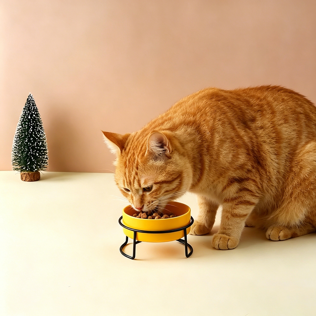 Comedouro e Bebedouro de Cerâmica para Cães e Gatos - Não Cair, Fácil de Limpar e Ergonômico