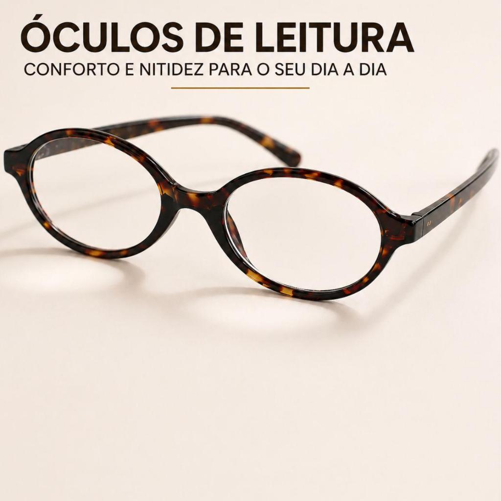 Óculos Grau Oval Leitura Perto Armaçao Luxo Feminina
