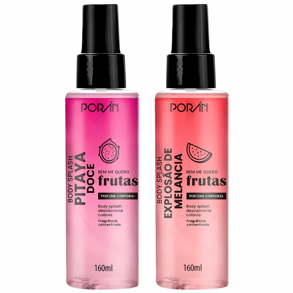 Kit Body Splash Frutas Porán Pitaya Doce + Melancia 160ml