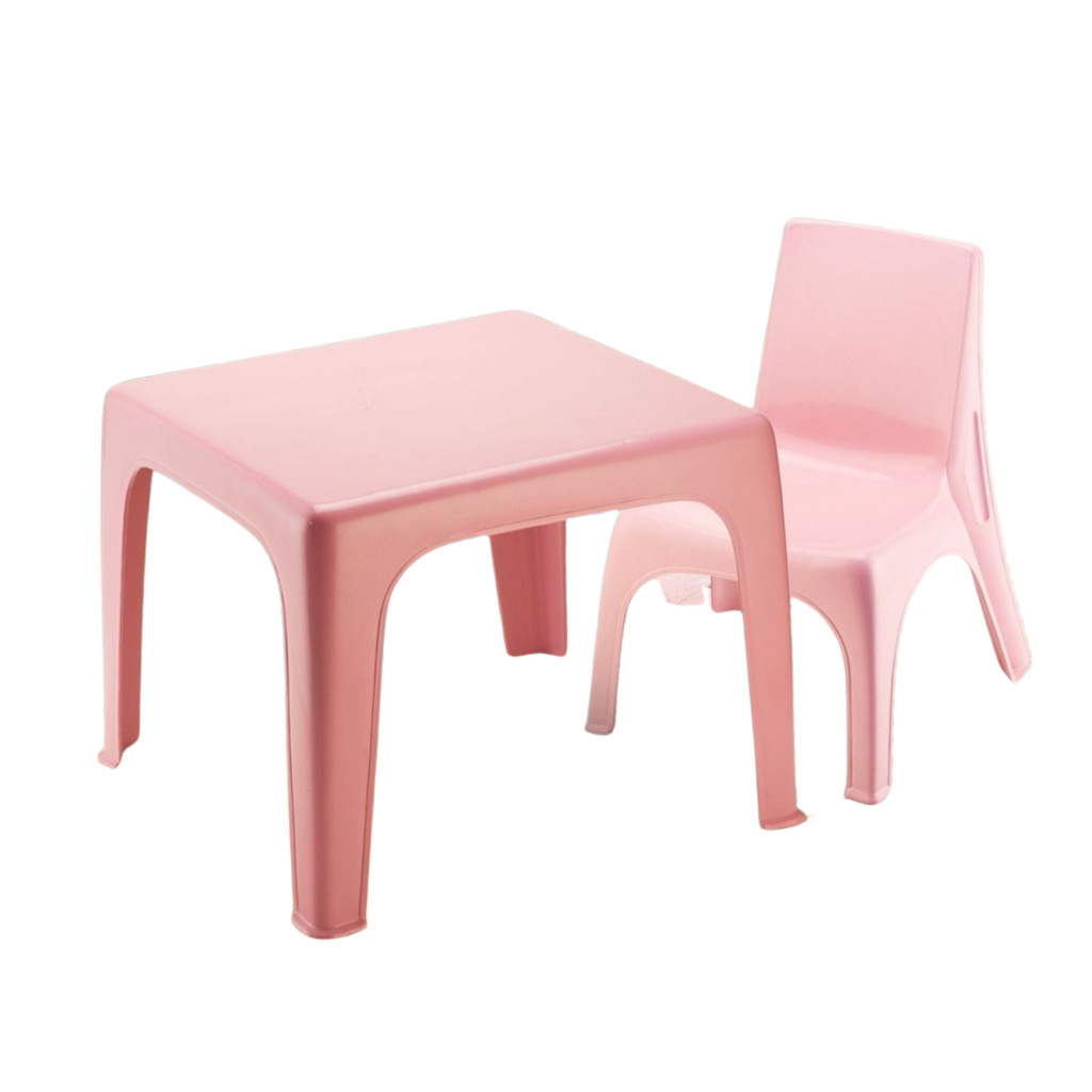 Mesinha Pequena  Rosa + Cadeira Poltrona Educativa Infantil