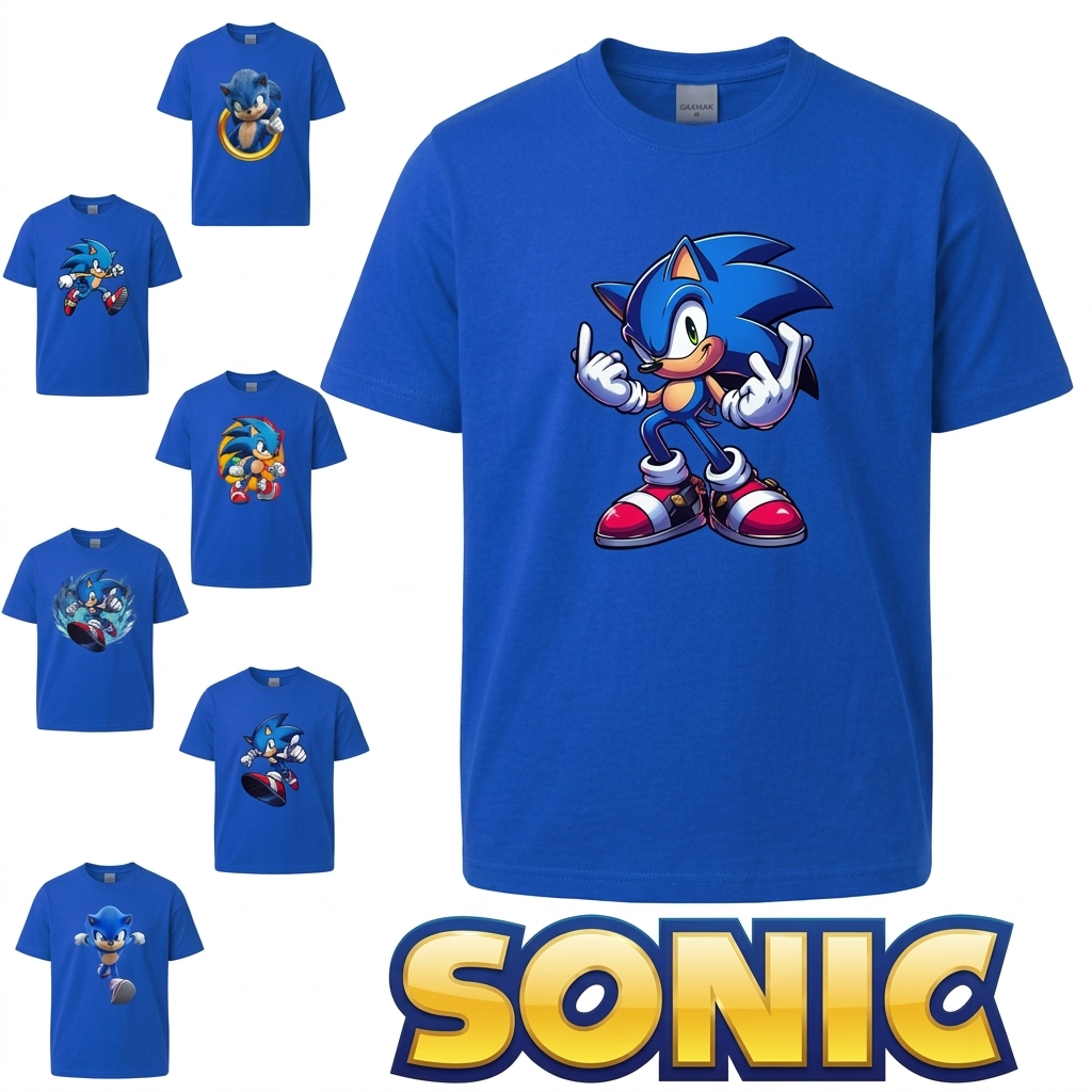 Camiseta Infantil Sonic 100% Algodão camisa blusa estampada