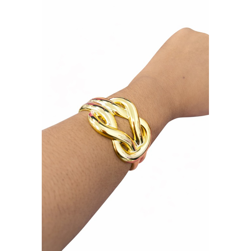 Bracelete Feminino Dourado Design Entrelaço Imperial Light (ABS)