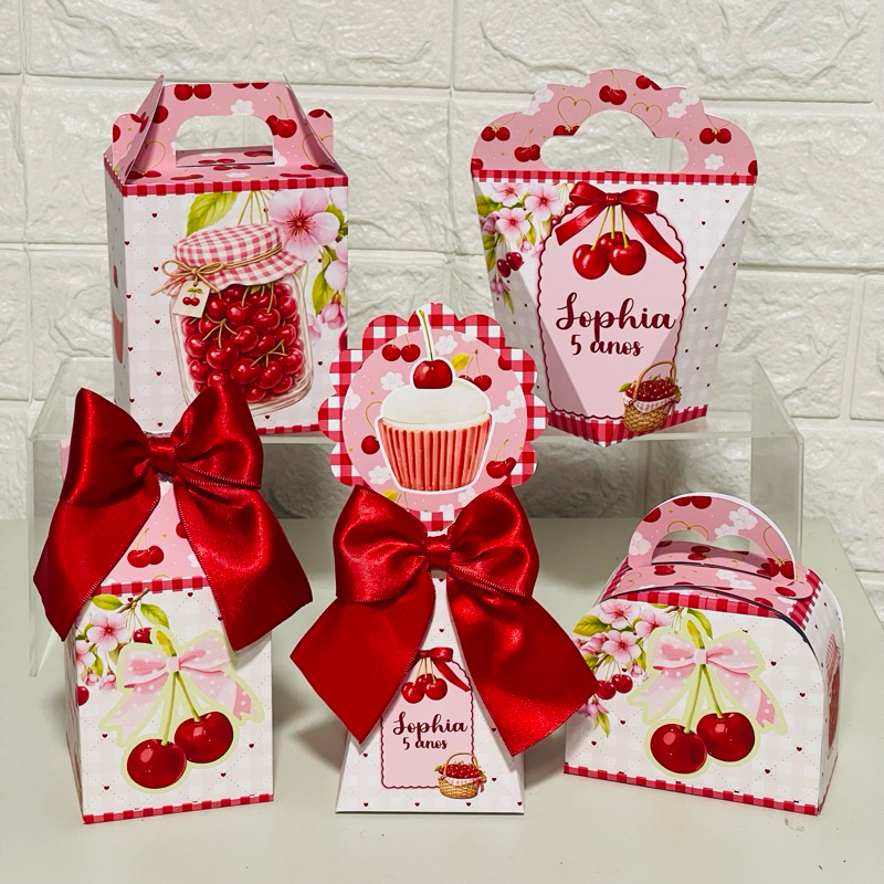 Caixinhas personalizadas CEREJINHA, personalizados, mimos, lembrancinhas (PEGUE E MONTE)