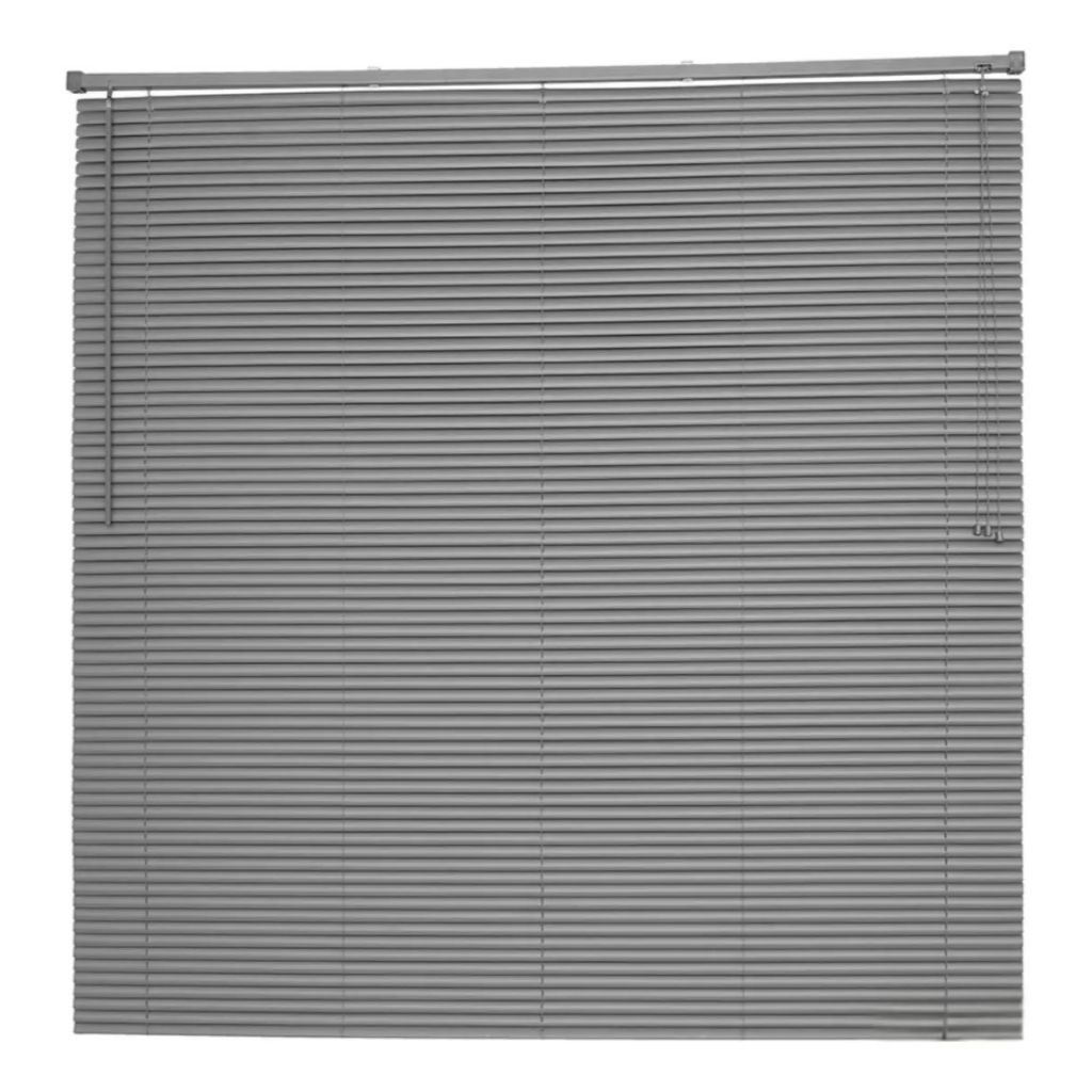 Cortina Persiana Horizontal Premier Pvc Off Completa Cor Chumbo Evolux