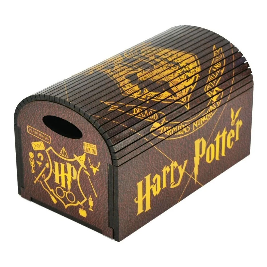 Caixa Baú Ripado Harry Potter MDF - Organizador Porta Joias Decoração Criativa