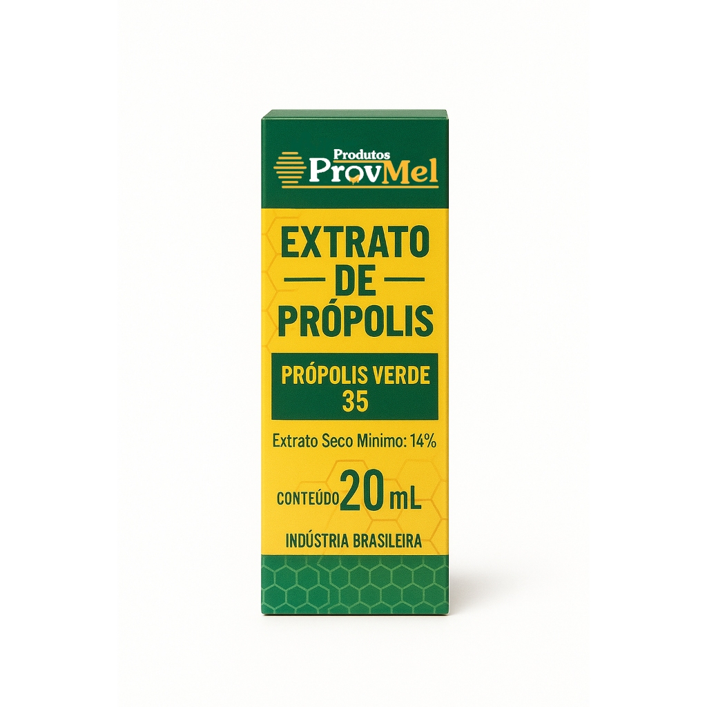 Extrato de Própolis Verde em Gotas 100% Puro Prov Mel