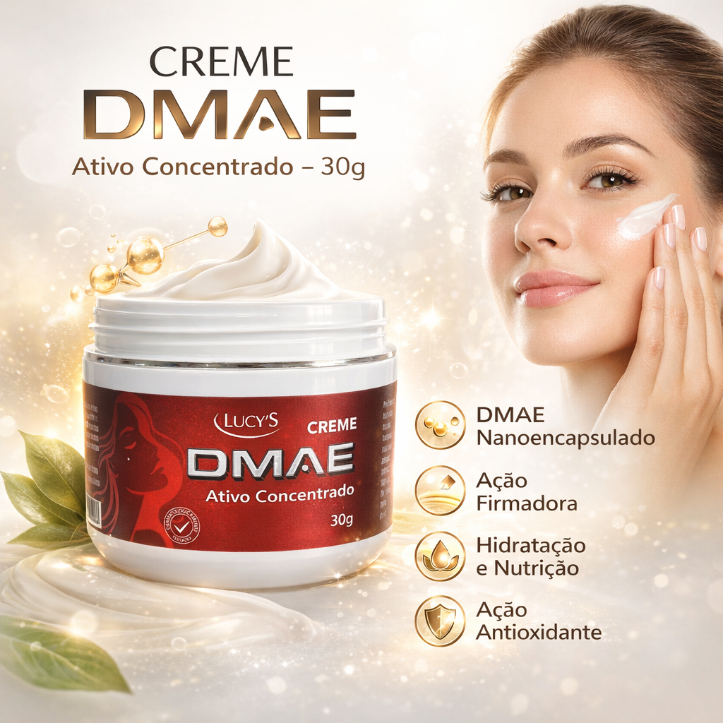 Antirrugas Creme DMAE com Ativo Concentrado Efeito Cinderela Previne Rugas e Flacidez - 30g.